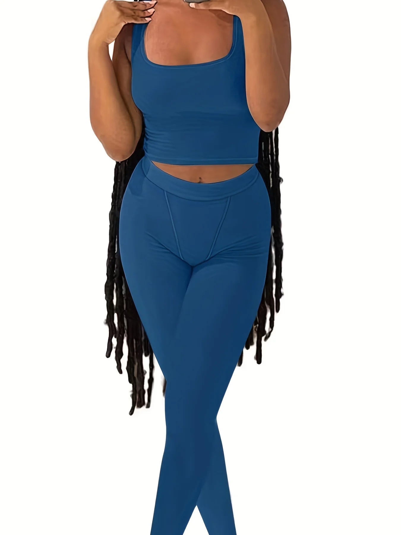 Ultimate High-Stretch Sporty Two-Piece Set for Women (Cropped Tank & Leggings) - I Love Goods