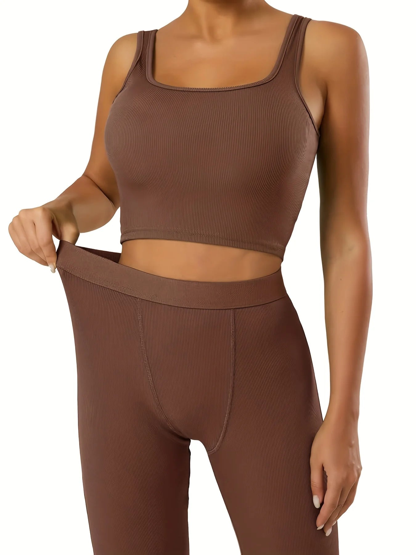 Ultimate High-Stretch Sporty Two-Piece Set for Women (Cropped Tank & Leggings) - I Love Goods