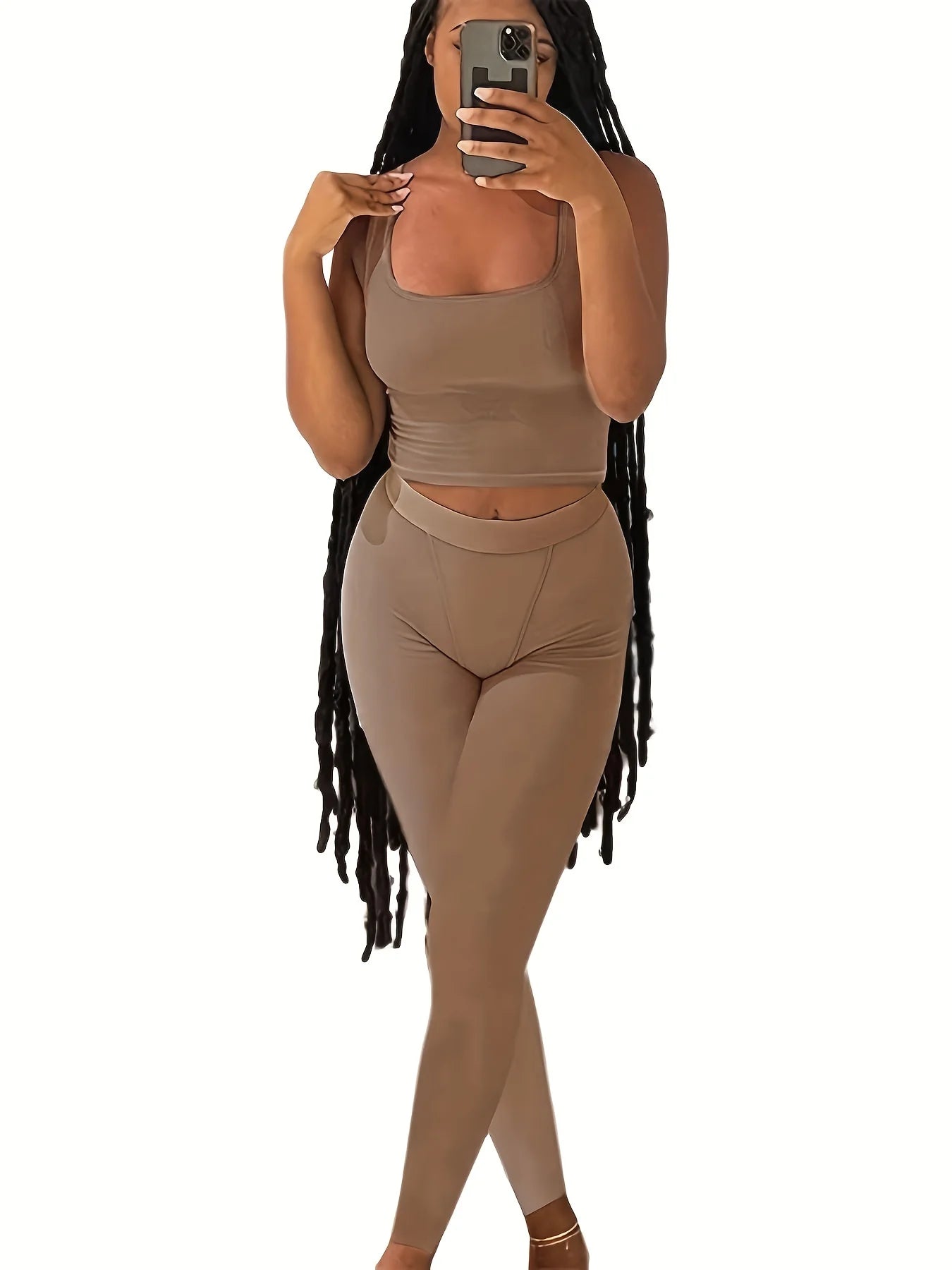 Ultimate High-Stretch Sporty Two-Piece Set for Women (Cropped Tank & Leggings) - I Love Goods