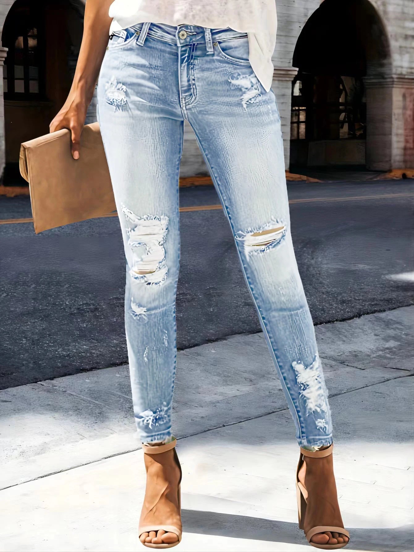 High-Waist Slimming Stretch Jeans - I Love Goods