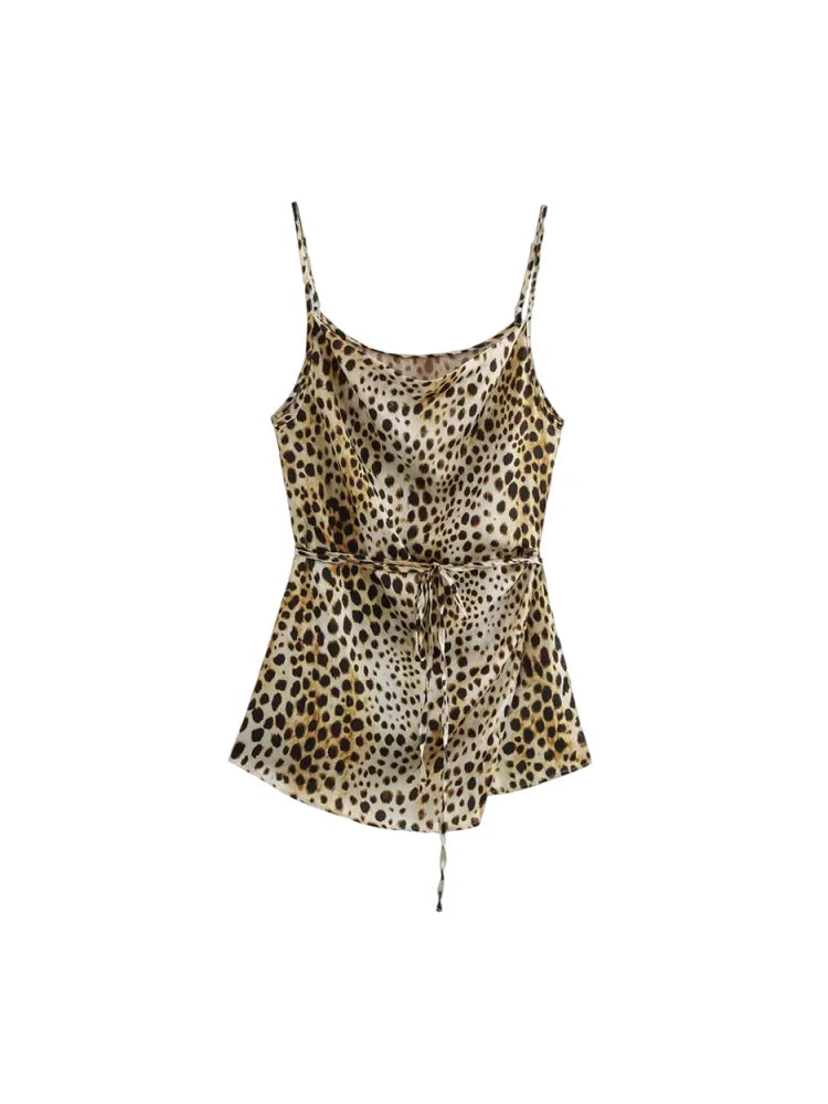 Tie Cami & Wide Leg Animal Print Set - I Love Goods