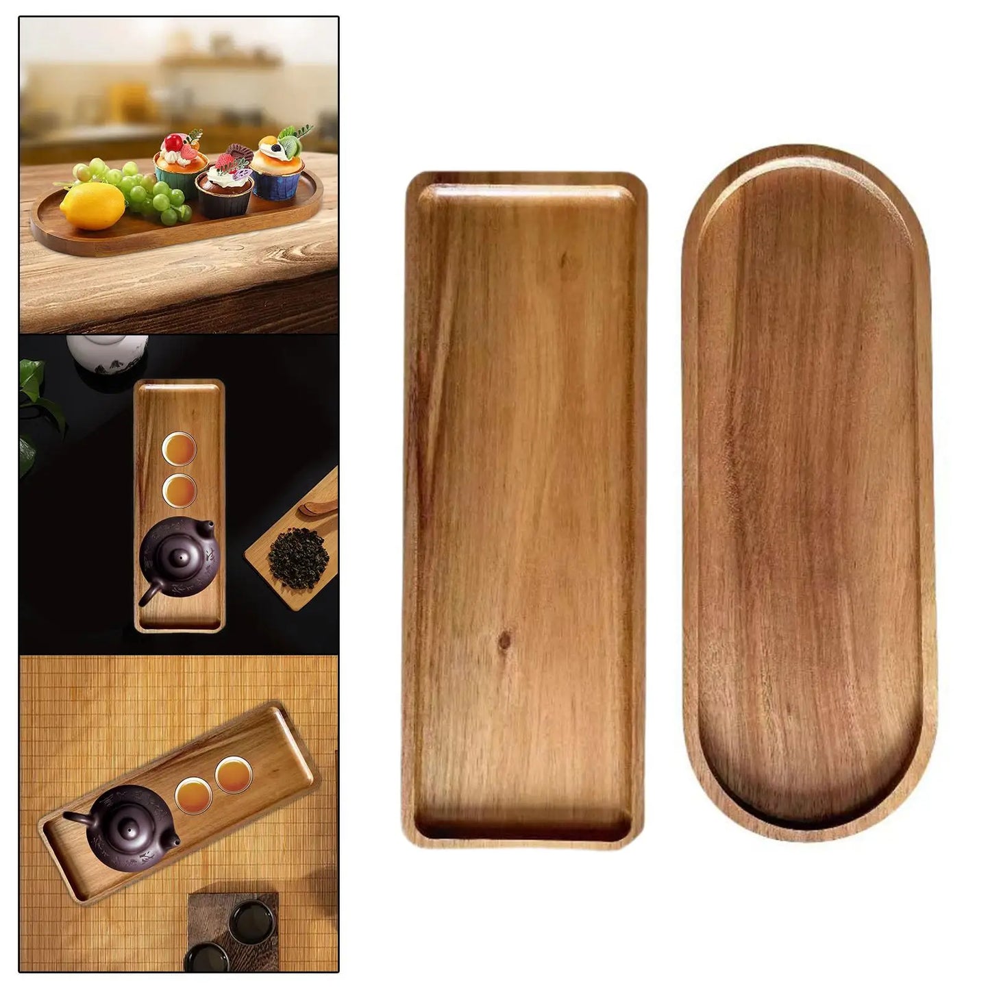 Kesoto Wooden Serving Platter Tableware Dessert Plates - I Love Goods