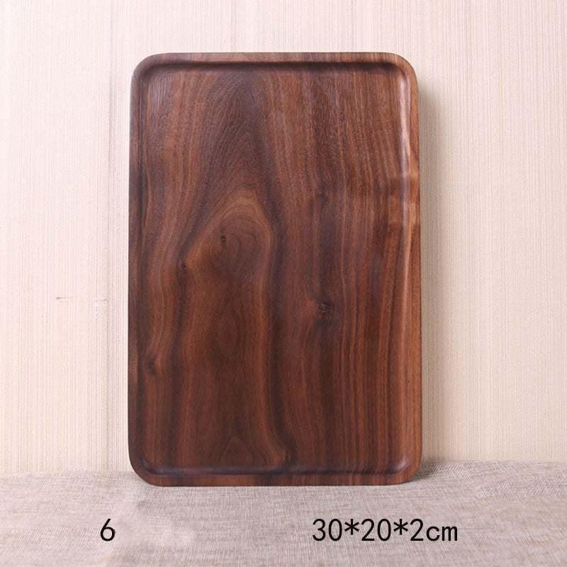 Japanese Style Wooden Black Walnut Rectangular Dinner Plate - I Love Goods