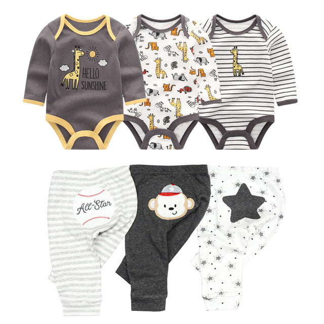 Cotton Baby Girl Clothes Bodysuits Pants Sets - I Love Goods