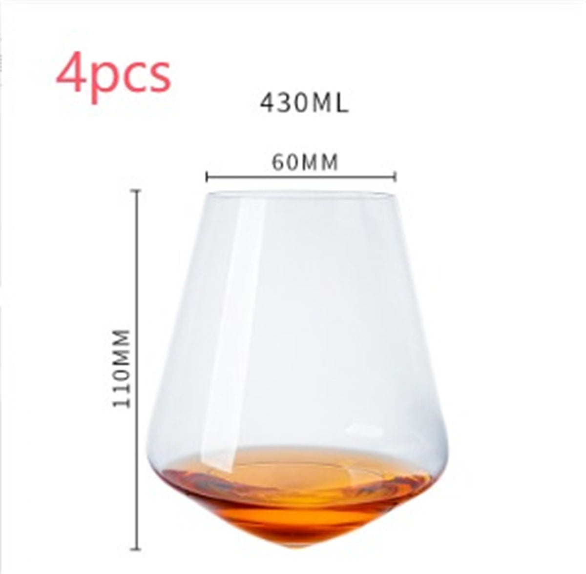 Handmade Crystal Tumbler Wine Glass - I Love Goods
