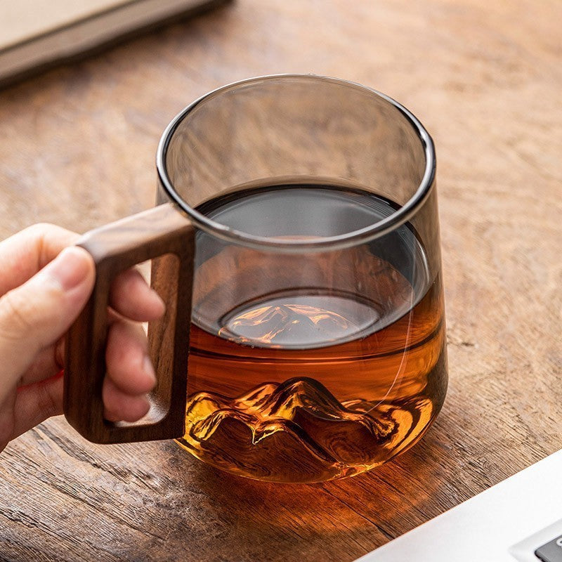 Modern Glass Cup with Wooden Accent - I Love Goods