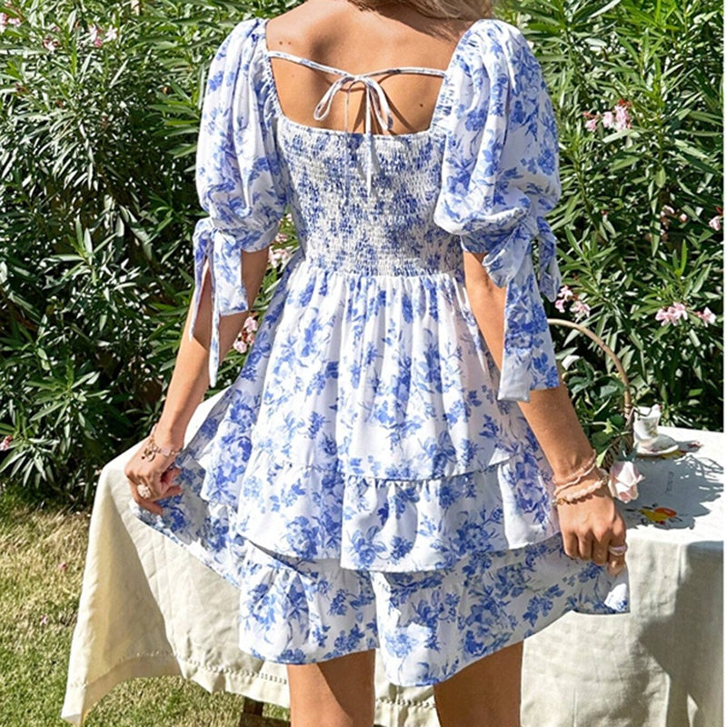 Chic Boho Floral Smocked Mini Dress - I Love Goods
