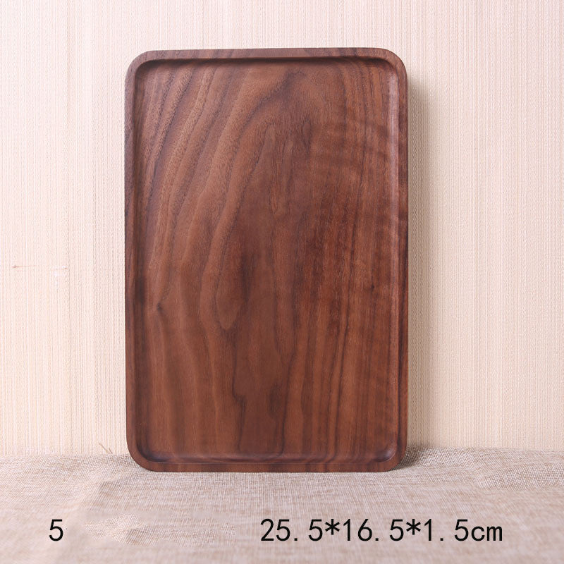 Japanese Style Wooden Black Walnut Rectangular Dinner Plate - I Love Goods
