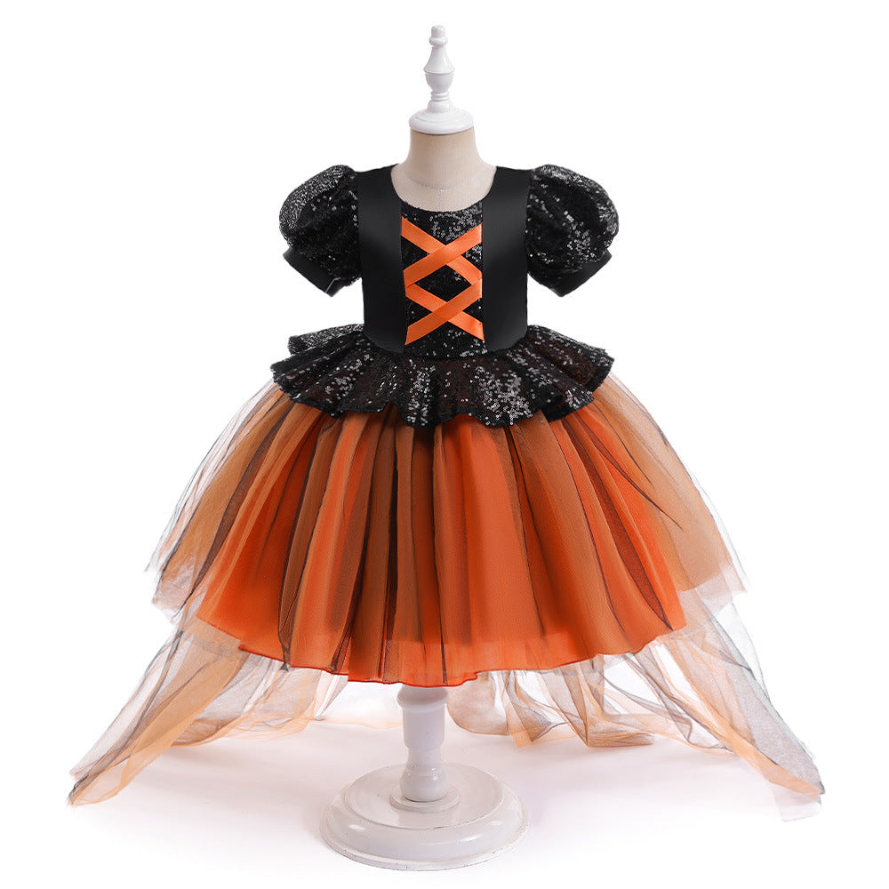 Halloween Girls' Witch Performance Costume Party Dress - I Love Goods