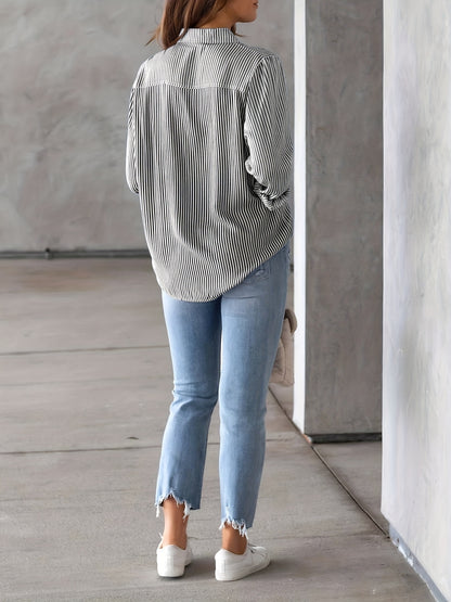 Classic Striped Long-Sleeve Shirt - I Love Goods