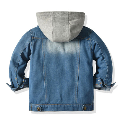 Kids' 2-in-1 Hooded Denim Jacket - I Love Goods