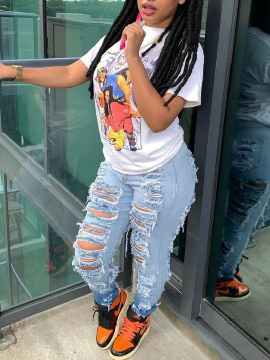 The Perfect-Fit Ripped Stretch Jeans - I Love Goods