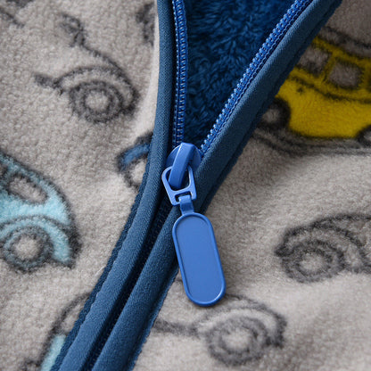 Printed Polar Fleece Cartoon Boy Jacket - I Love Goods