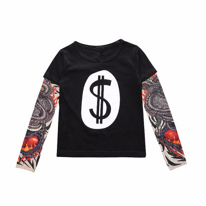 Tattoo long sleeve stitching top - I Love Goods