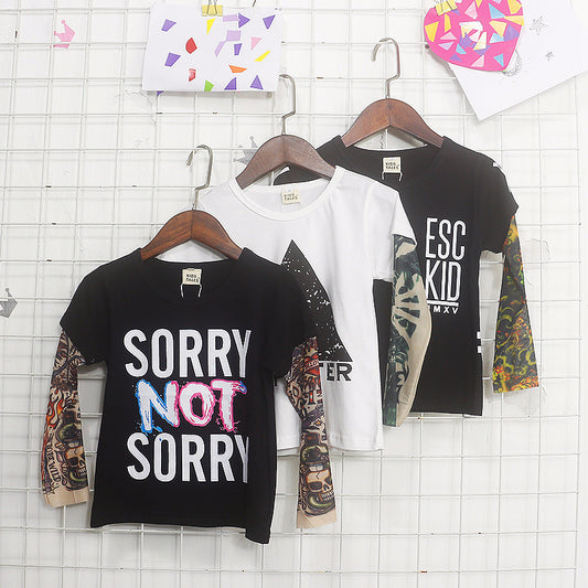 Tattoo long sleeve stitching top - I Love Goods