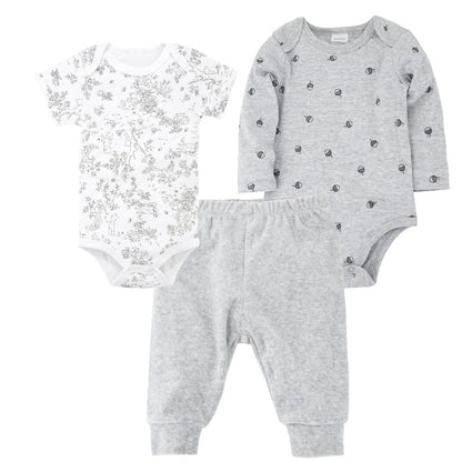 Solid Color Korean Newborn Baby Clothes Kids Set - I Love Goods