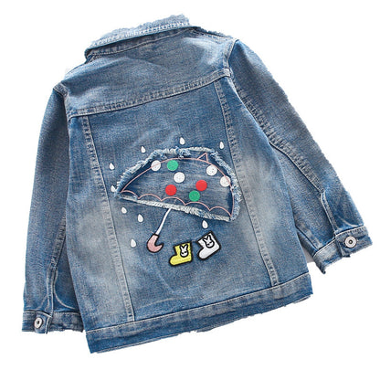 Girls' Denim Jacket For Children - I Love Goods