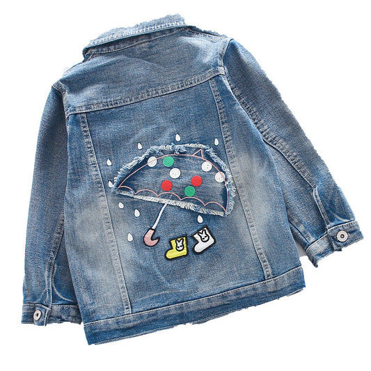 Girls' Denim Jacket For Children - I Love Goods