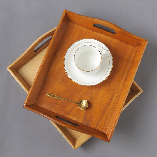 Retro Wood & Bamboo Serving Tray - I Love Goods