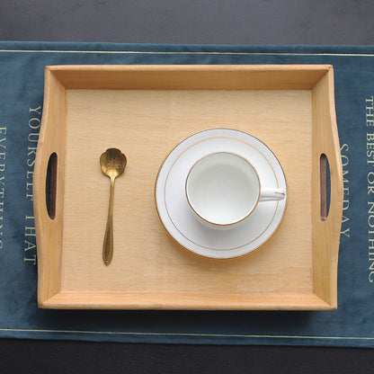 Retro Wood & Bamboo Serving Tray - I Love Goods