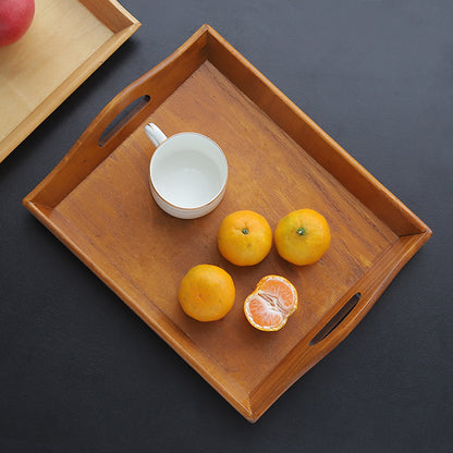Retro Wood & Bamboo Serving Tray - I Love Goods