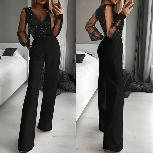 Sparkle & Slay: Sequin Tulle Jumpsuit - I Love Goods