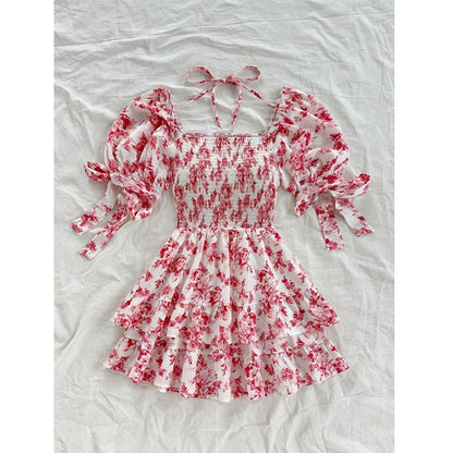 Chic Boho Floral Smocked Mini Dress - I Love Goods