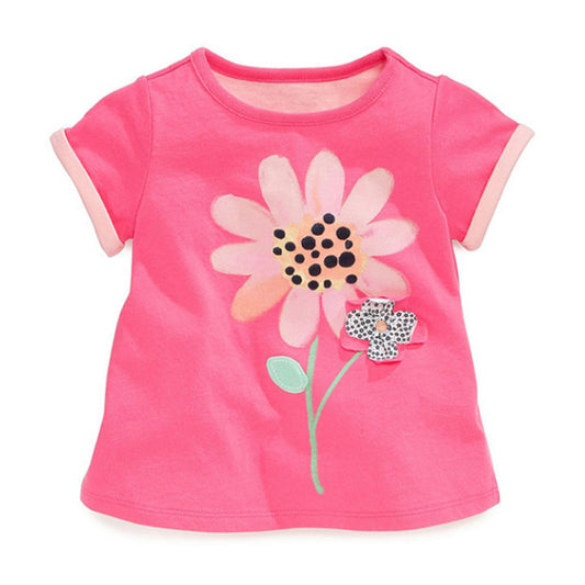 Baby Girls Simple Short-sleeved T-shirt - I Love Goods