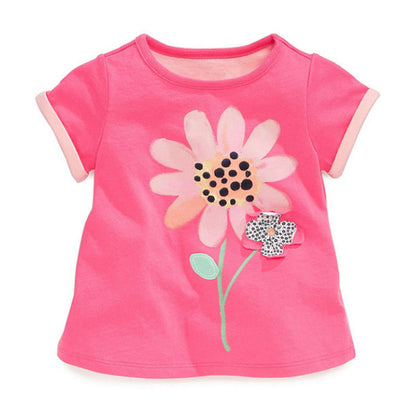 Baby Girls Simple Short-sleeved T-shirt - I Love Goods