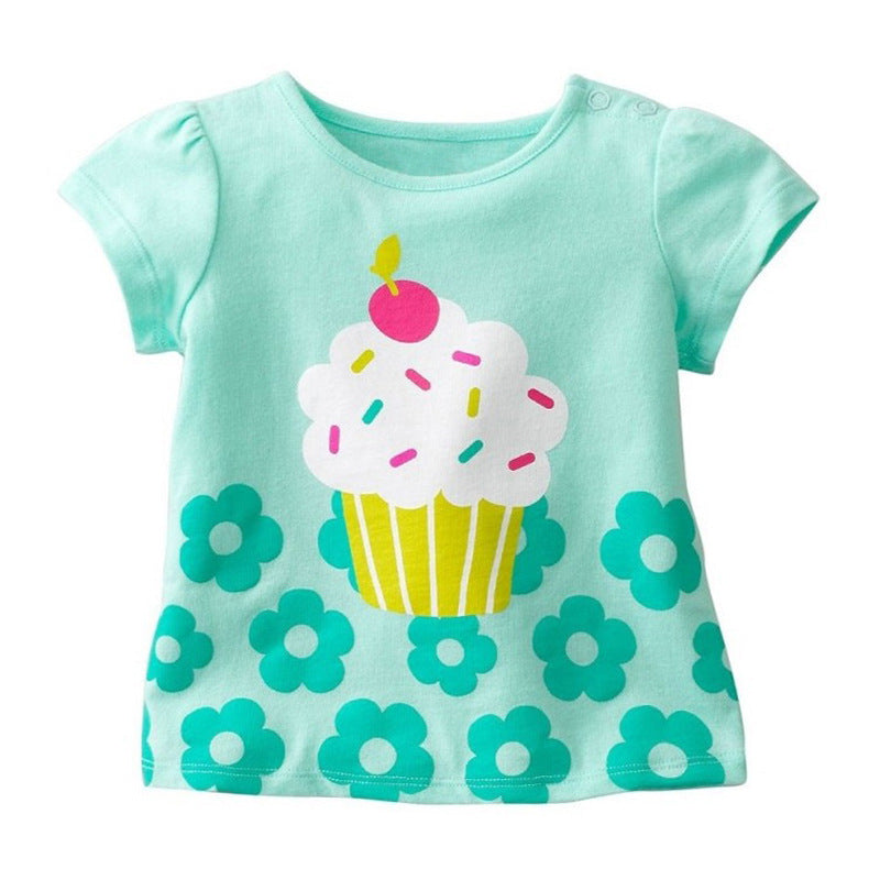 Baby Girls Simple Short-sleeved T-shirt - I Love Goods