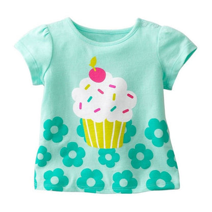 Baby Girls Simple Short-sleeved T-shirt - I Love Goods