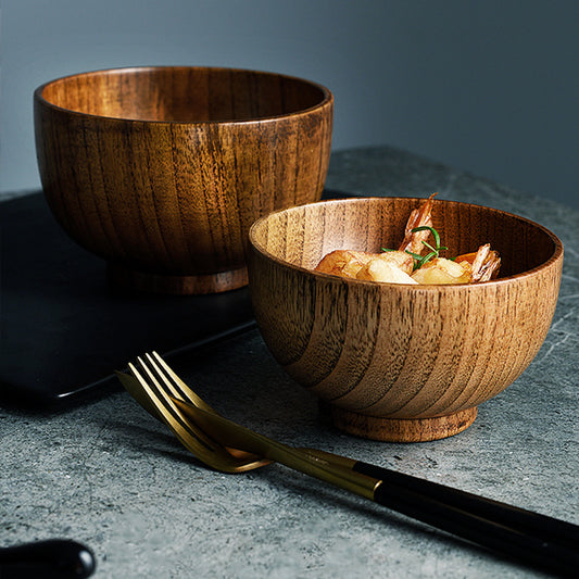 Retro Japanese style wooden tableware - I Love Goods
