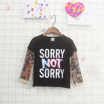Tattoo long sleeve stitching top - I Love Goods