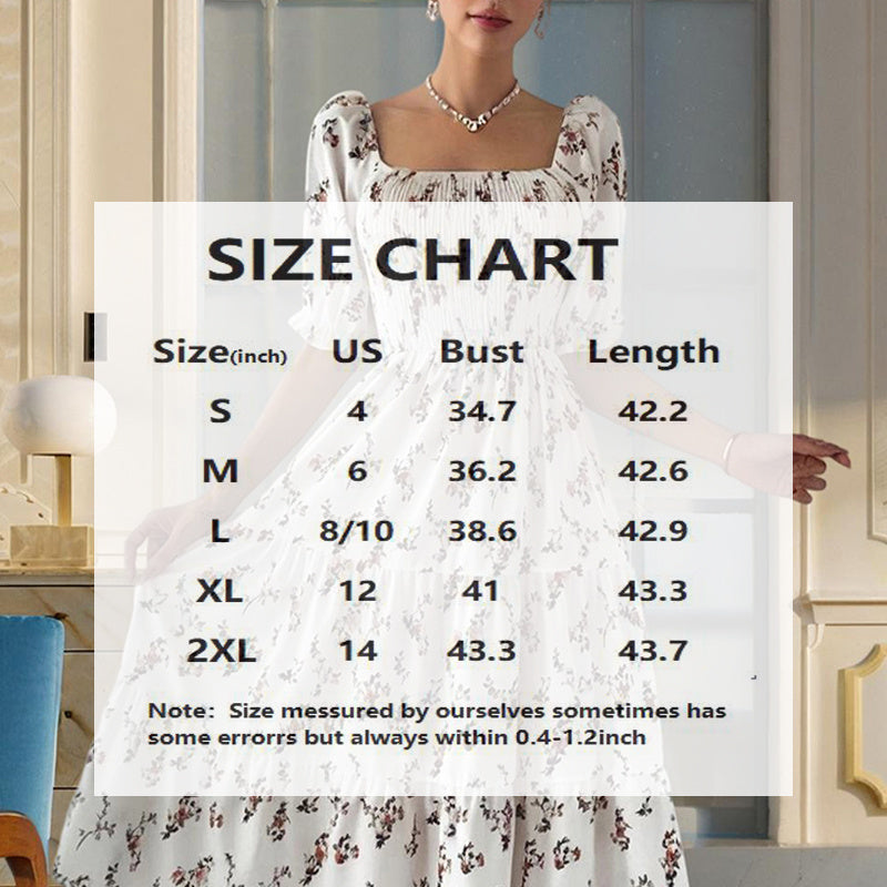 Boho Square Neck Ruffle Sleeve Dress - I Love Goods