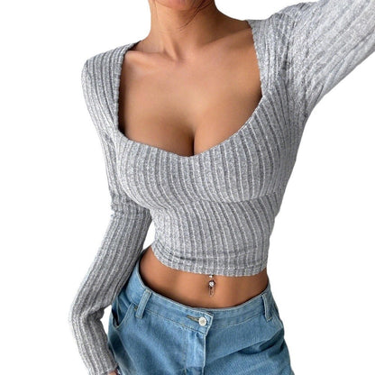 Brushed Sunken Stripe Crop Top - I Love Goods