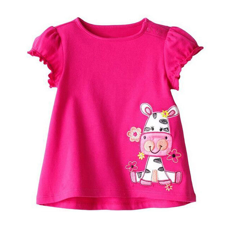 Baby Girls Simple Short-sleeved T-shirt - I Love Goods