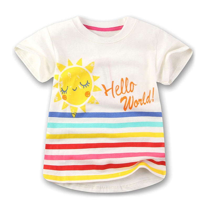 Baby Girls Simple Short-sleeved T-shirt - I Love Goods