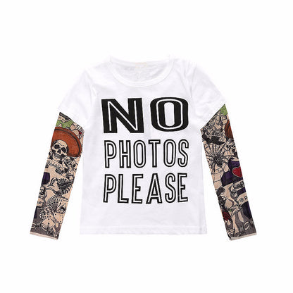 Tattoo long sleeve stitching top - I Love Goods