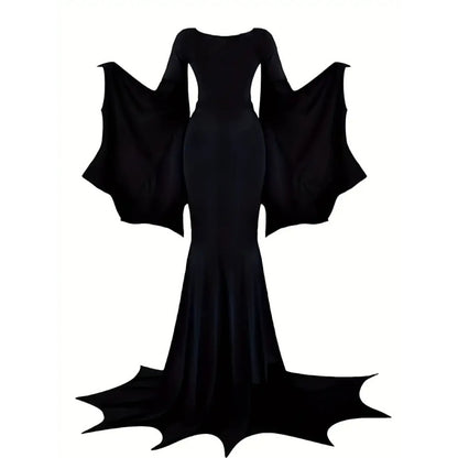 Gothic Witch Bat Sleeve Costume Dress - I Love Goods