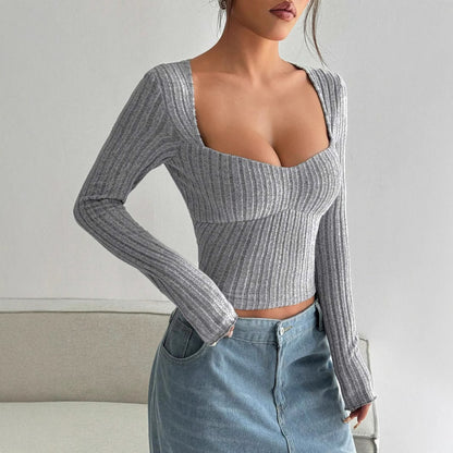 Brushed Sunken Stripe Crop Top - I Love Goods