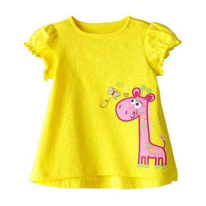 Baby Girls Simple Short-sleeved T-shirt - I Love Goods