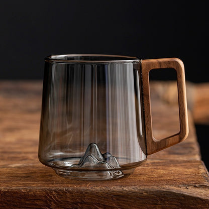 Modern Glass Cup with Wooden Accent - I Love Goods