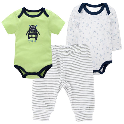 Solid Color Korean Newborn Baby Clothes Kids Set - I Love Goods