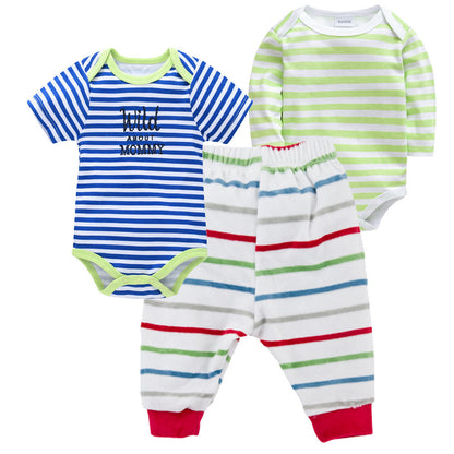 Solid Color Korean Newborn Baby Clothes Kids Set - I Love Goods