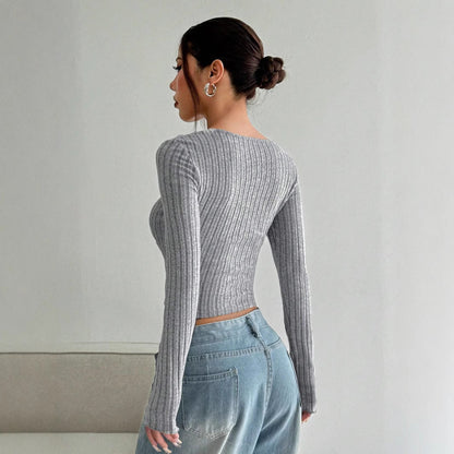 Brushed Sunken Stripe Crop Top - I Love Goods