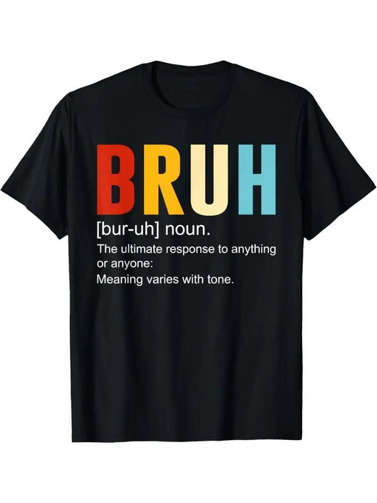 Men's Bruh Printed Short-sleeved T-shirt - I Love Goods