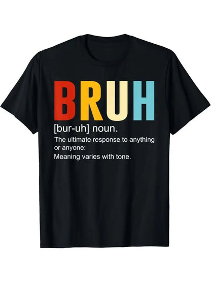 Men's Bruh Printed Short-sleeved T-shirt - I Love Goods