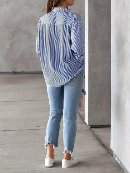 Classic Striped Long-Sleeve Shirt - I Love Goods