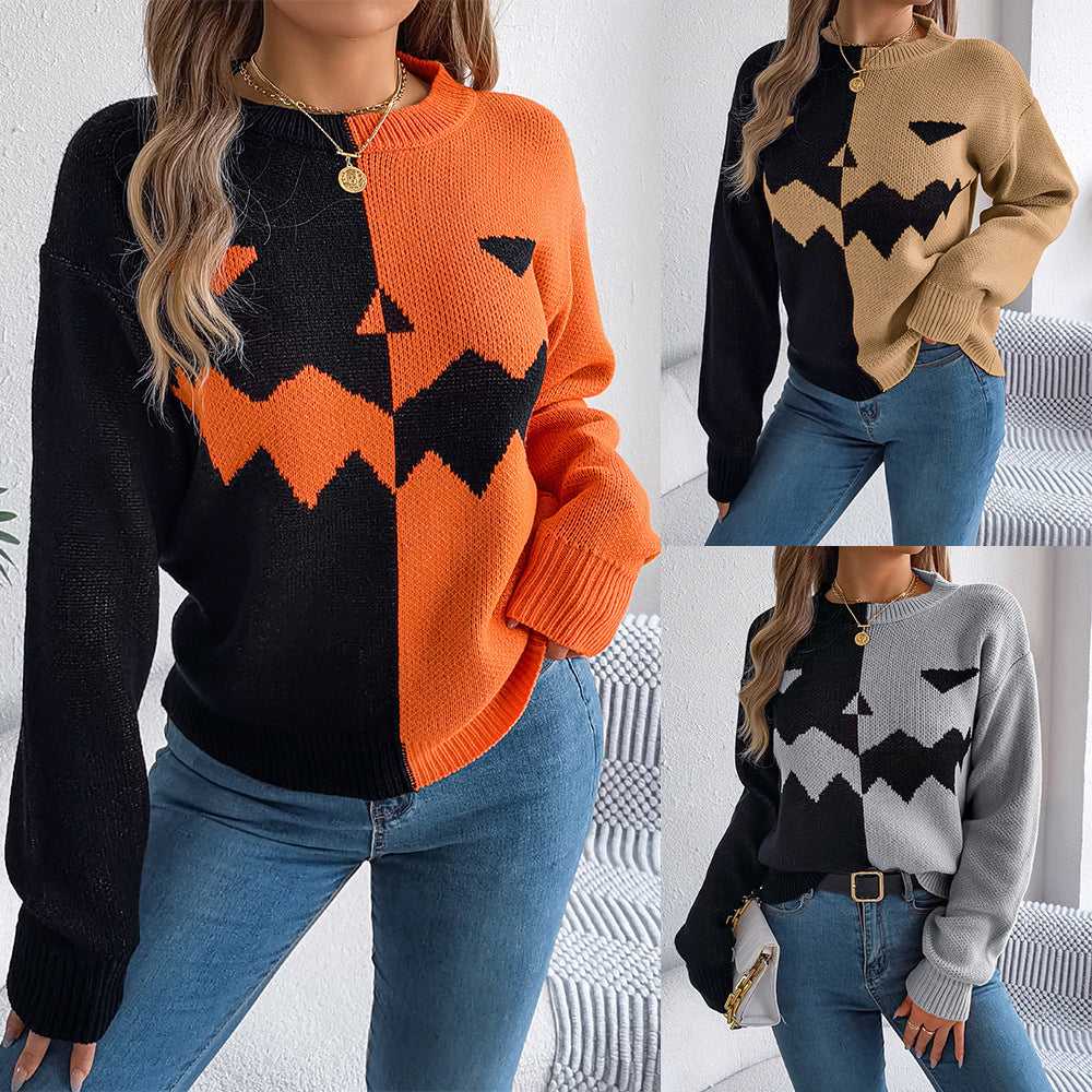 Fall-Ready Spooky Pumpkin Sweater - I Love Goods