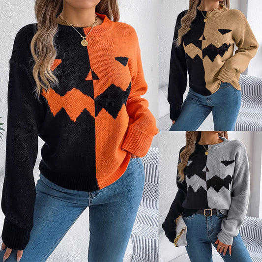Fall-Ready Spooky Pumpkin Sweater - I Love Goods